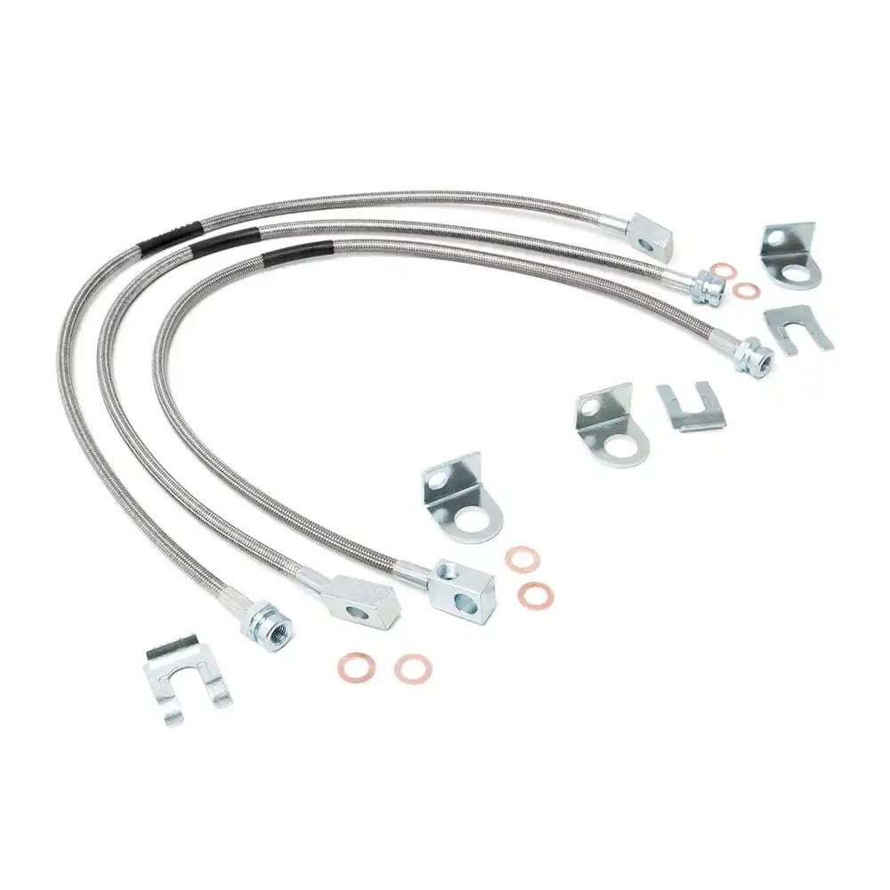 Rough Country Extended Braided Brake Lines 4-6" Lift - Jeep YJ, TJ & LJ