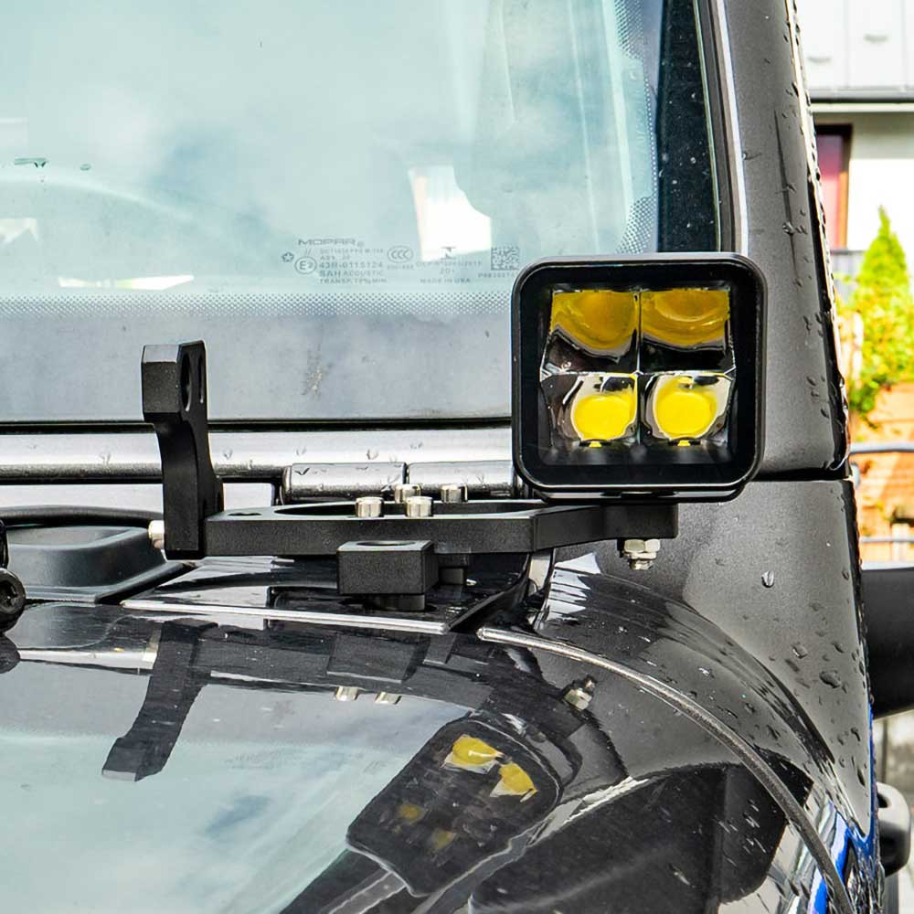 OFD Hood Light Bar Brackets - Jeep JL, JLU & JT - 6
