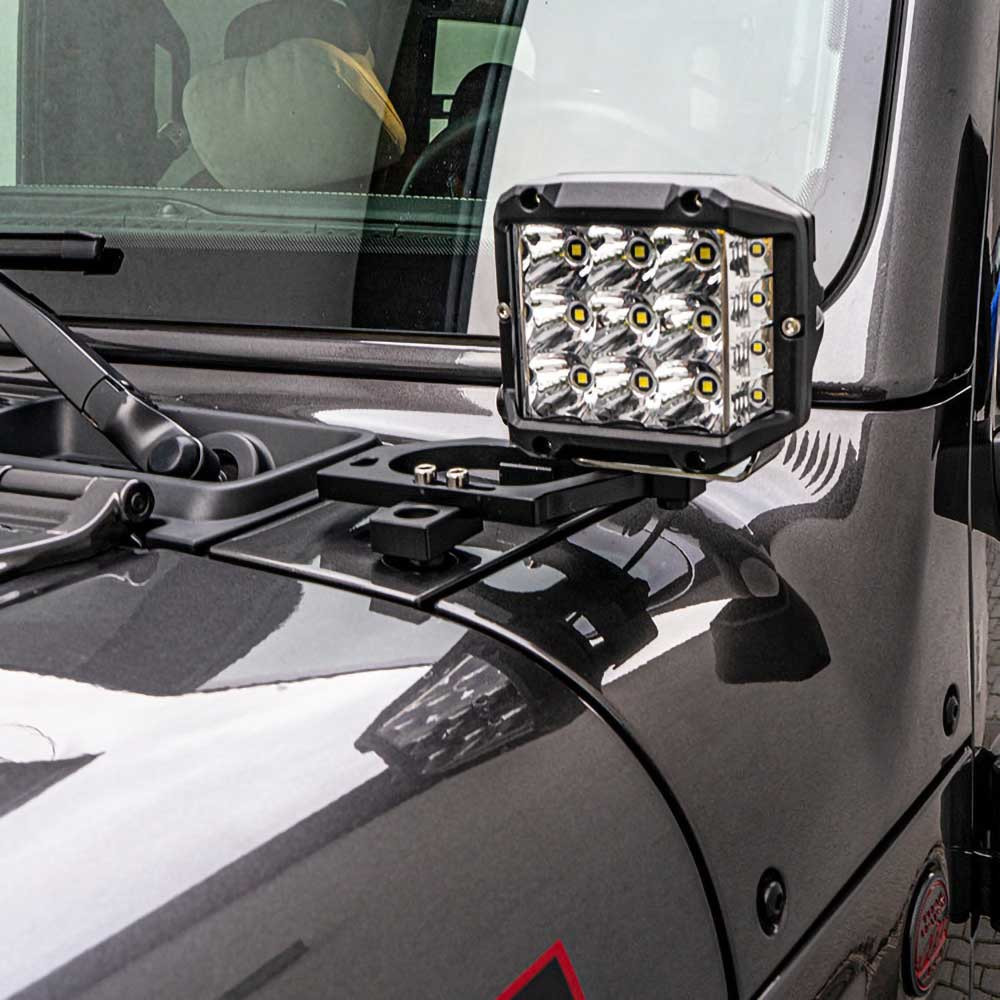 OFD Hood Light Bar Brackets - Jeep JL, JLU & JT - 7