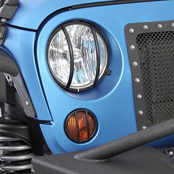 Smittybilt Front Euro Headlight Guards Black - Jeep JK & JKU