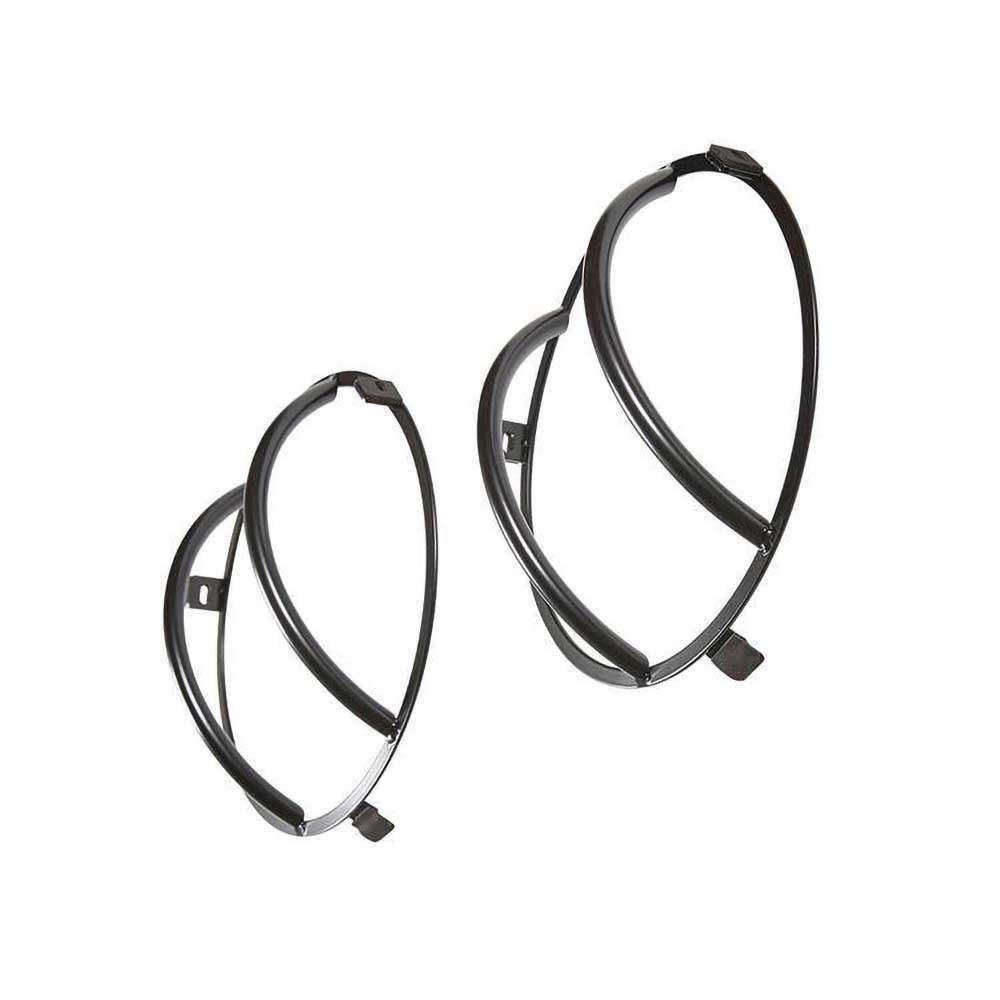 Smittybilt Front Euro Headlight Guards Black - Jeep JK & JKU - 3