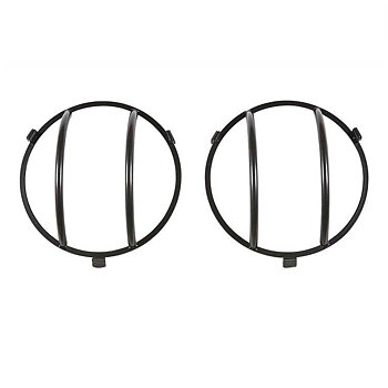 Smittybilt Front Euro Headlight Guards Black - Jeep JK & JKU