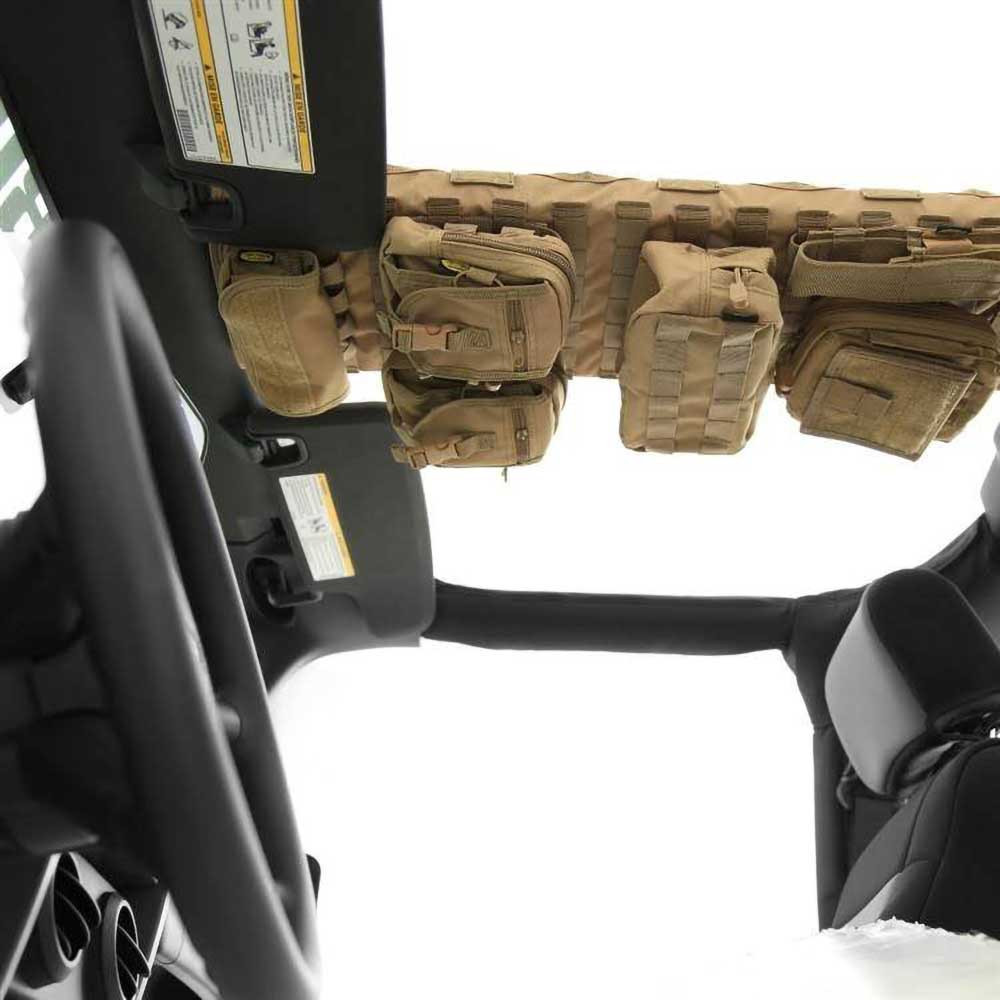 Smittybilt G.E.A.R. Overhead Console Coyote Tan - Jeep JK & JKU Soft Top - 2