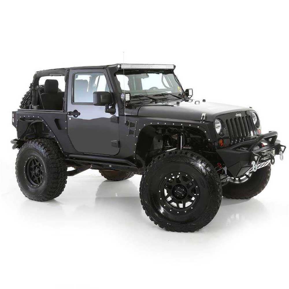 Smittybilt XRC Armor Rear Corner Guards with Fenders - Jeep JK 2 Doors - 6