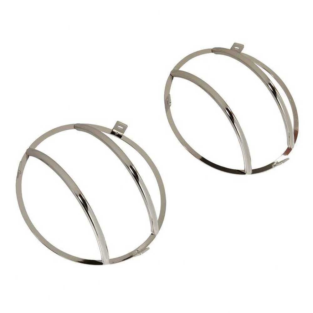 Smittybilt Front Euro Headlight Guards Polished - Jeep TJ & LJ - 4