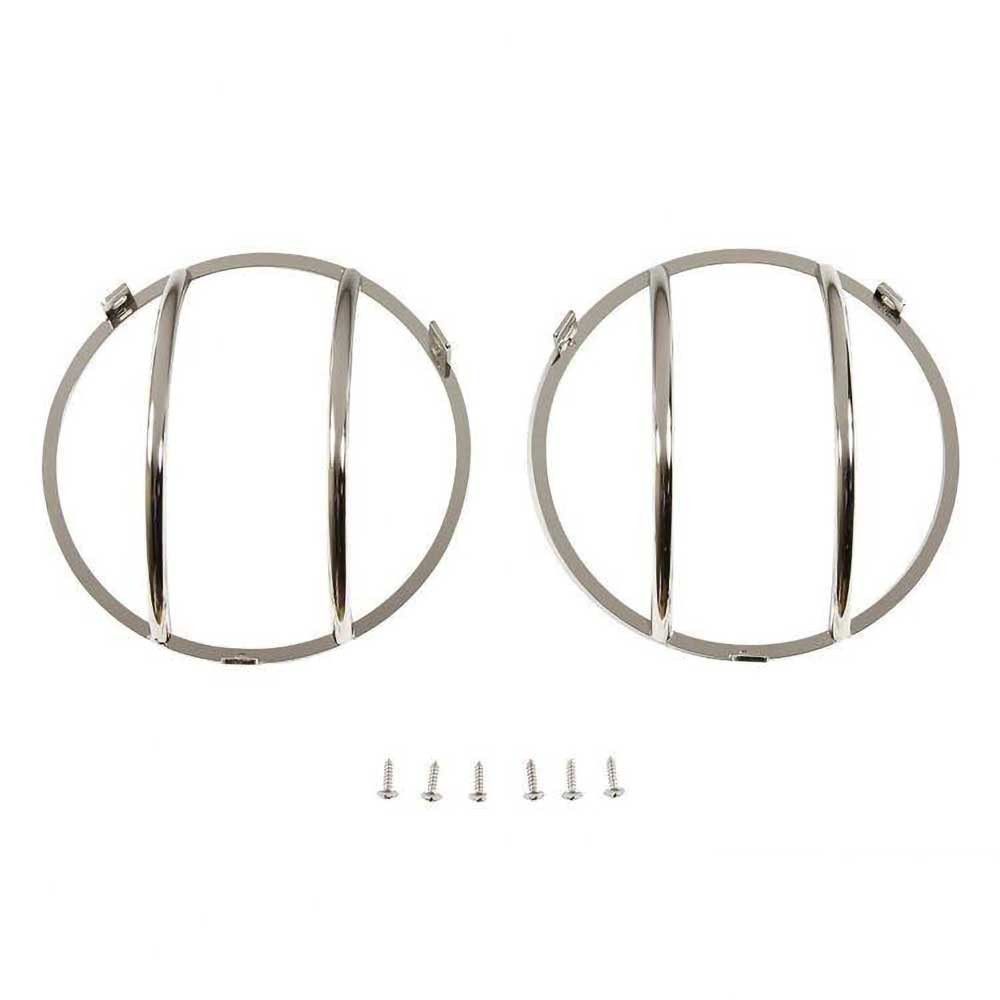 Smittybilt Front Euro Headlight Guards Polished - Jeep TJ & LJ