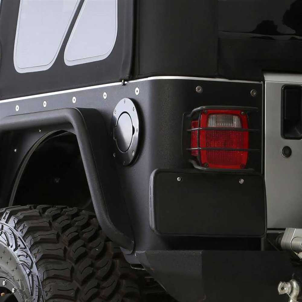 Smittybilt Aluminium Fuel Door Black - Jeep TJ & LJ - 5