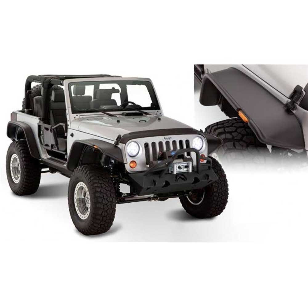Bushwacker Flat Style Fender Flares Front & Rear - Jeep JK 2 Doors