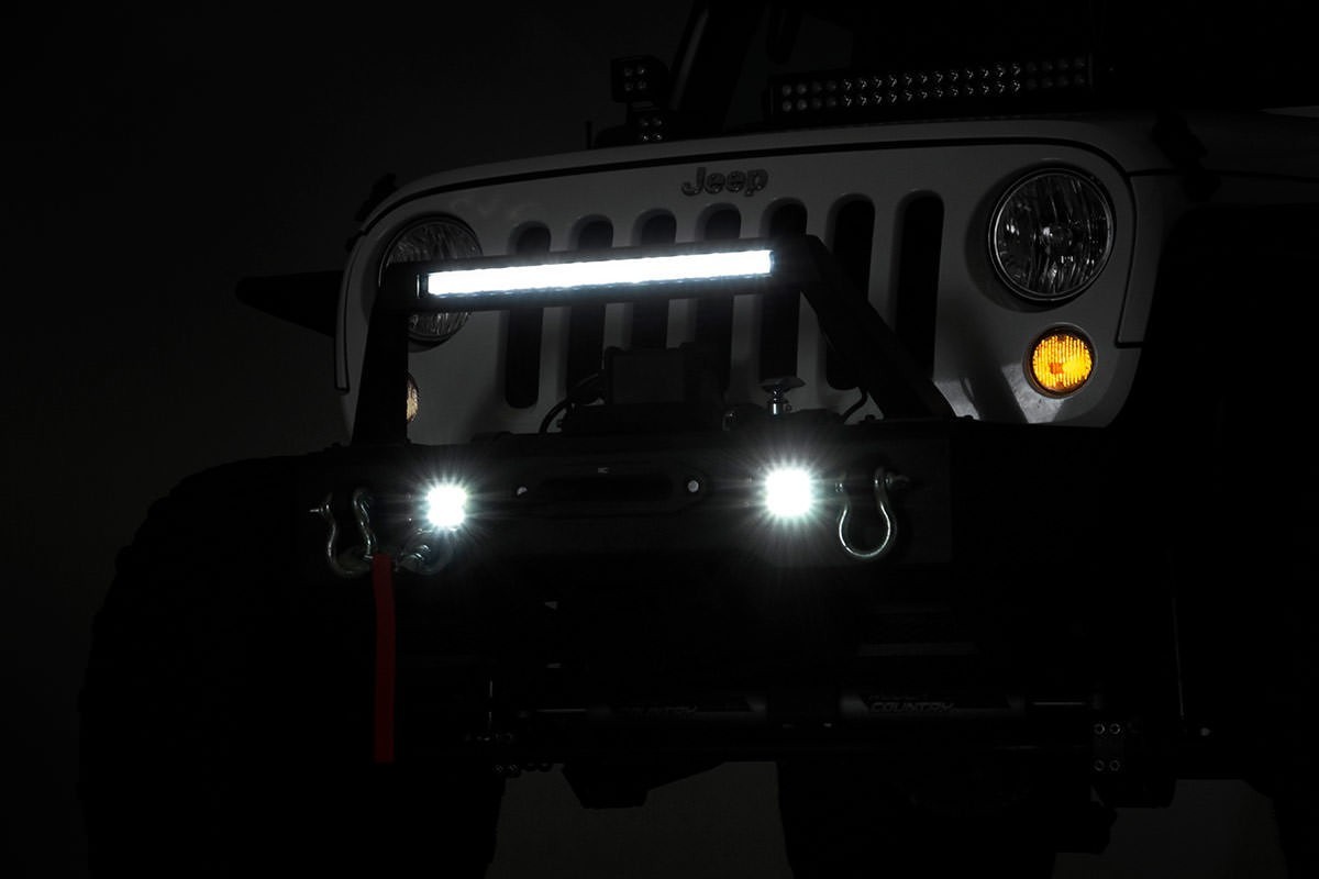 ROUGH COUNTRY FRONT BUMPER LED WITH WINCH PLATE  - JK/JKU - 4
