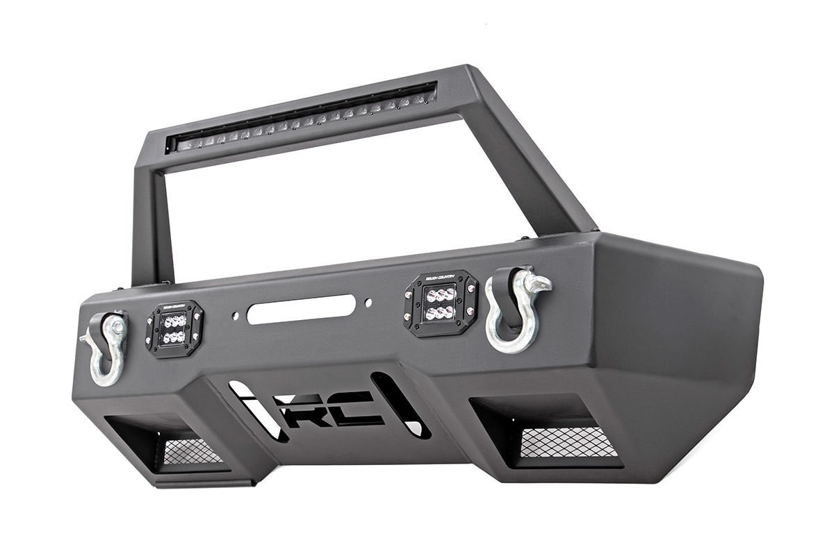ROUGH COUNTRY FRONT BUMPER LED WITH WINCH PLATE  - JK/JKU