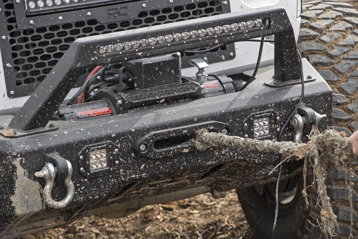 ROUGH COUNTRY FRONT BUMPER LED WITH WINCH PLATE  - JK/JKU - 2