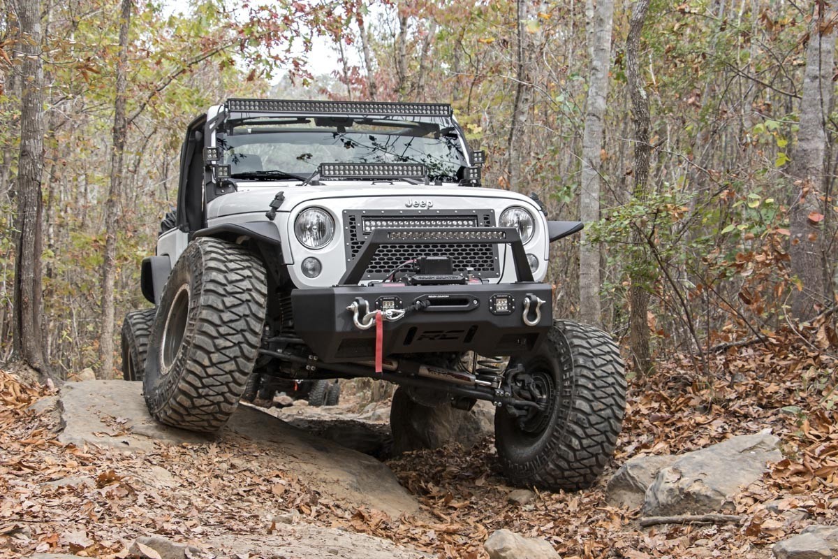 ROUGH COUNTRY FRONT BUMPER LED WITH WINCH PLATE  - JK/JKU - 3