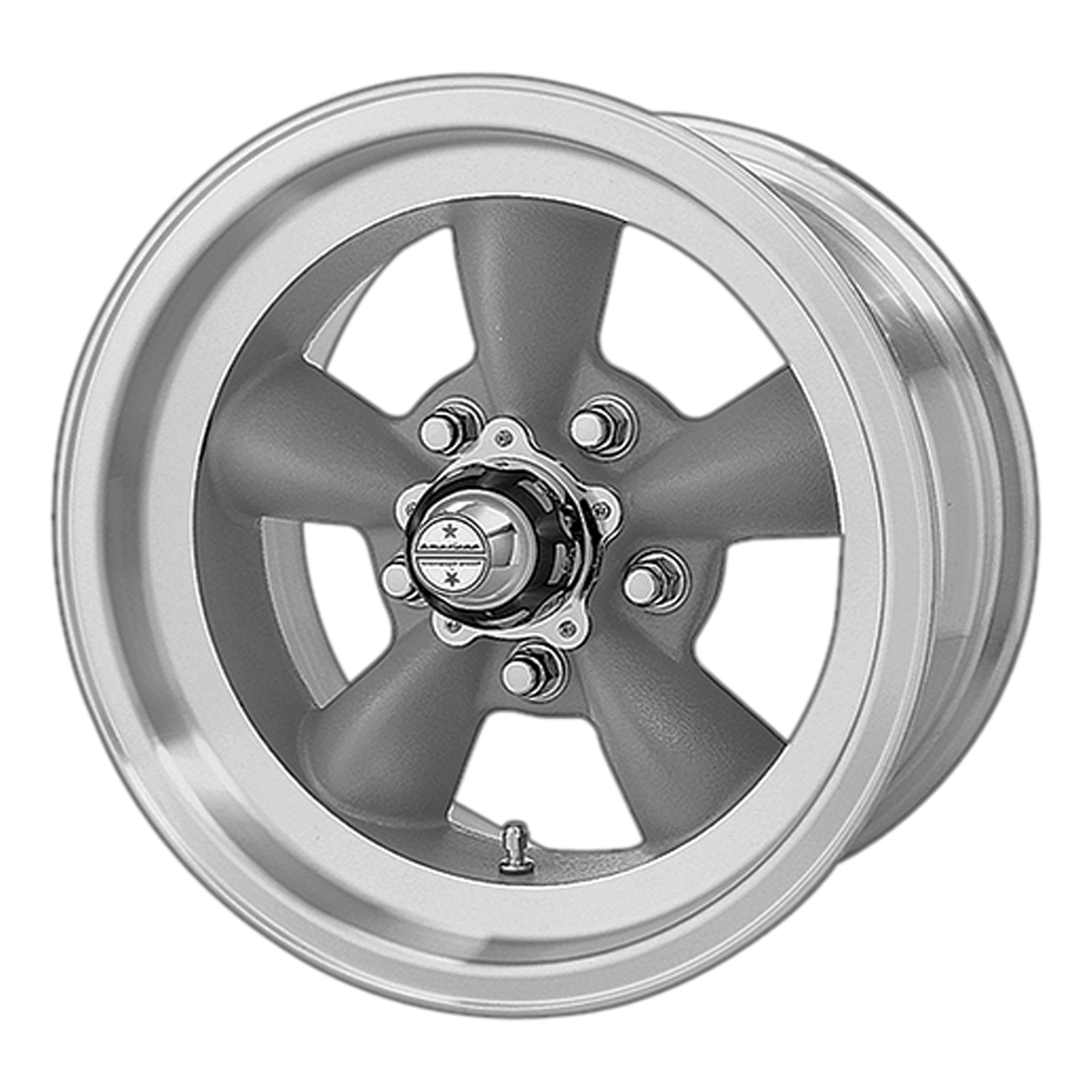 American Racing Torq Thrust D 15x7" 3.75BS Torq Thrust Gray w/ Machined Lip - Jeep TJ, XJ & YJ