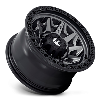 Fuel Covert 15x8" 3.75BS Matte Gunmetal Black Bead Ring - Jeep TJ, XJ & YJ