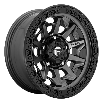 Fuel Covert 15x8" 3.75BS Matte Gunmetal Black Bead Ring - Jeep TJ, XJ & YJ