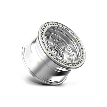 KMC Grenade Crawl Beadlock 17x9" 3.5BS Machined - Jeep JK, JL & JT