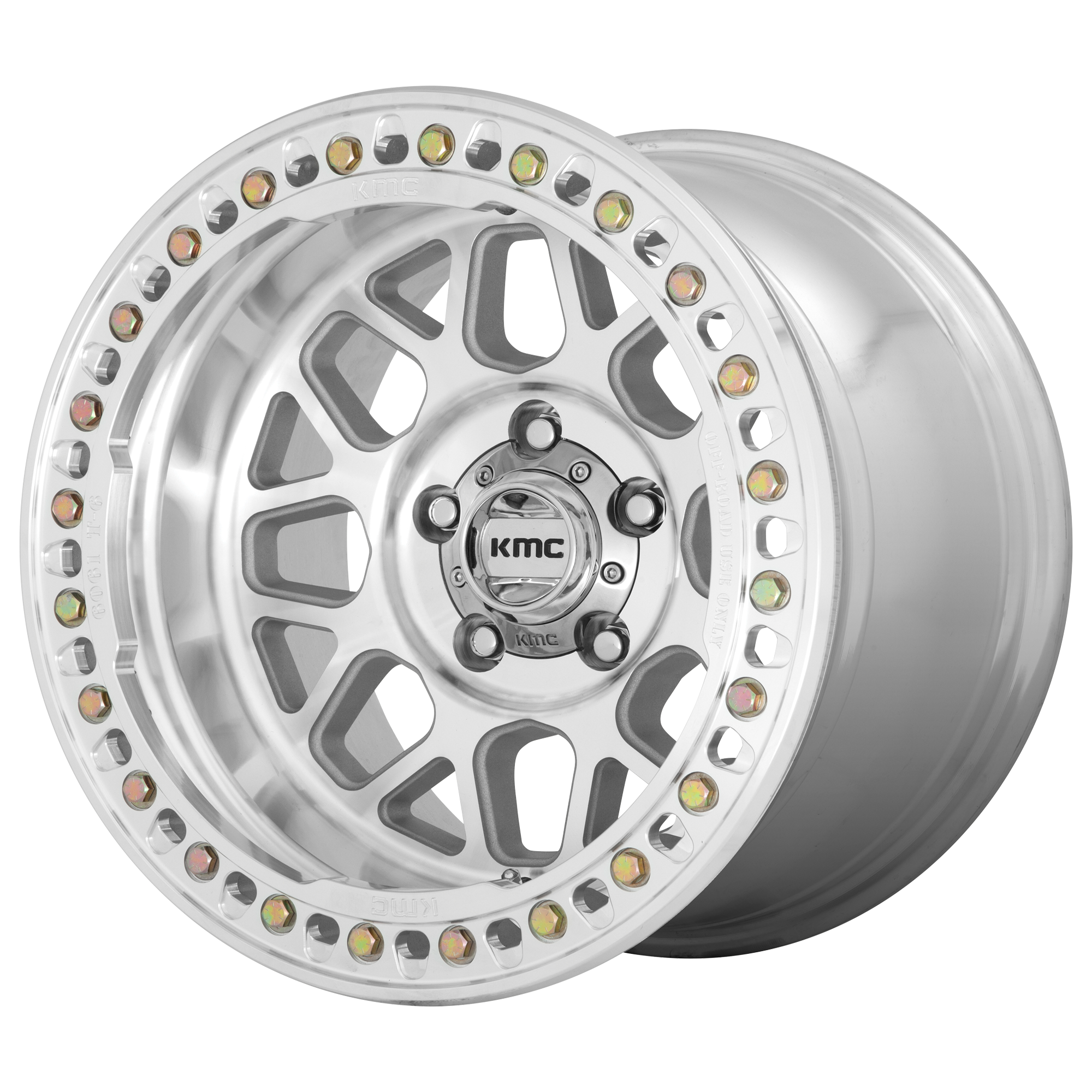 KMC Grenade Crawl Beadlock 17x9" 3.5BS Machined - Jeep JK, JL & JT