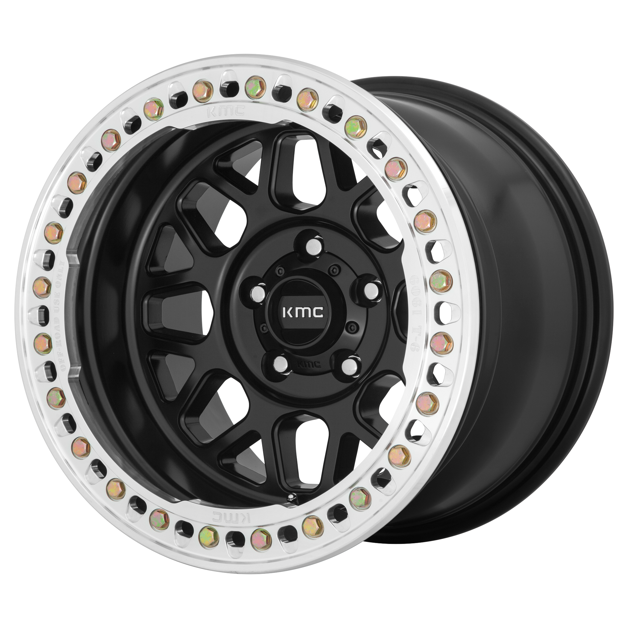 KMC Grenade Crawl Beadlock 17x9" 3.5BS Satin Black - Jeep JK, JL & JT