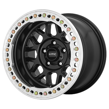KMC Grenade Crawl Beadlock 17x9" 3.5BS Satin Black - Jeep JK, JL & JT
