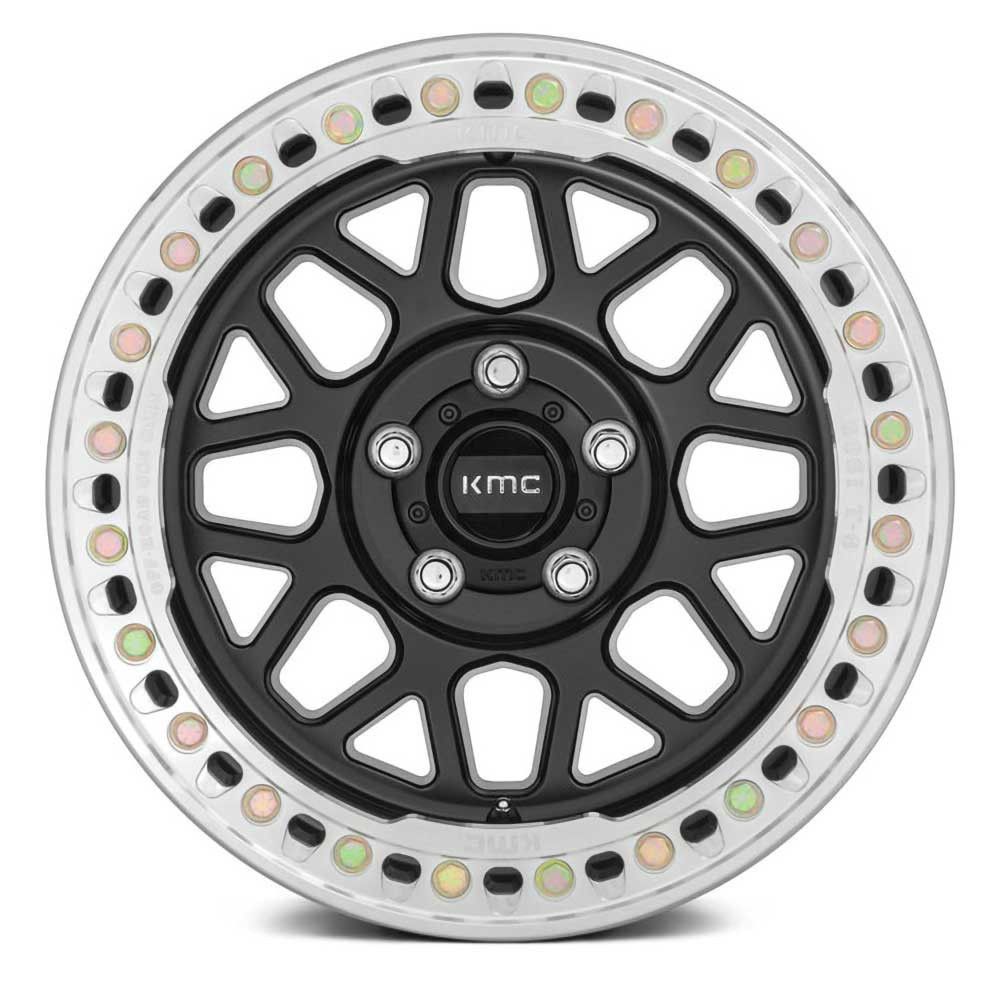 KMC Grenade Crawl Beadlock 17x9" 3.5BS Satin Black - Jeep JK, JL & JT - 2