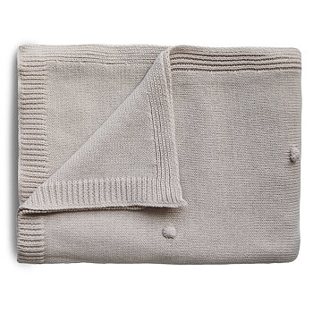 Mushie stickad babyfilt, Off white