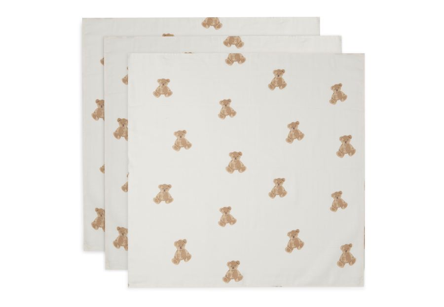 Jollein Muslinfilt 70x70cm Teddy Bear 3-pack