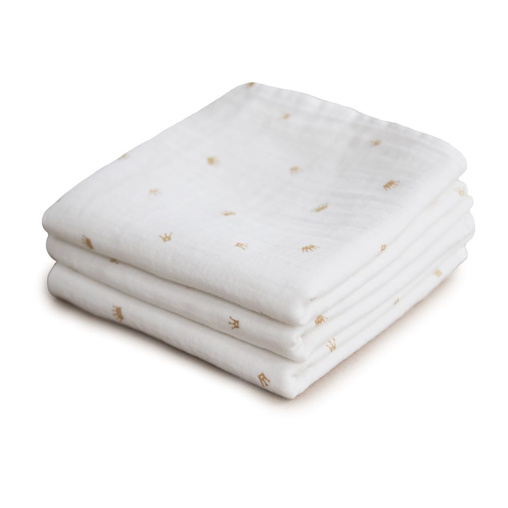 Mushie muslinfilt 3-pack - Crown