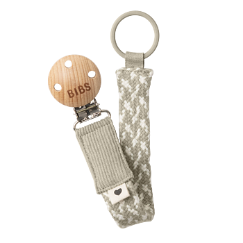 BIBS Napphållare Pacifier clip  Sand/Ivory