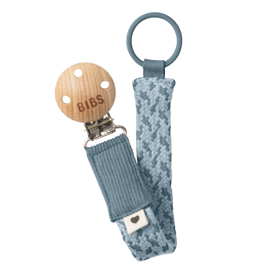 BIBS Napphållare Pacifier clip  Petrol/Baby blue