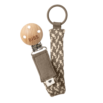 BIBS Napphållare Pacifier clip  Dark oak/Vanilla