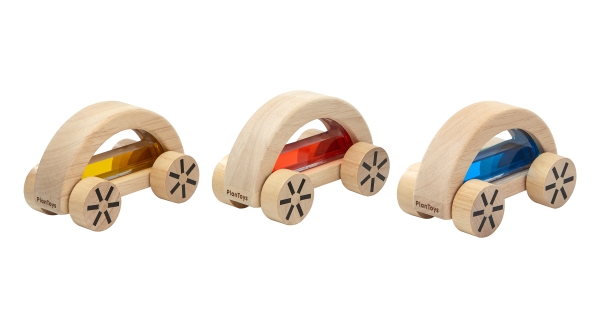 Plantoys Träbil Gul - 2
