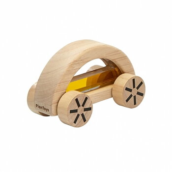 Plantoys Träbil Gul