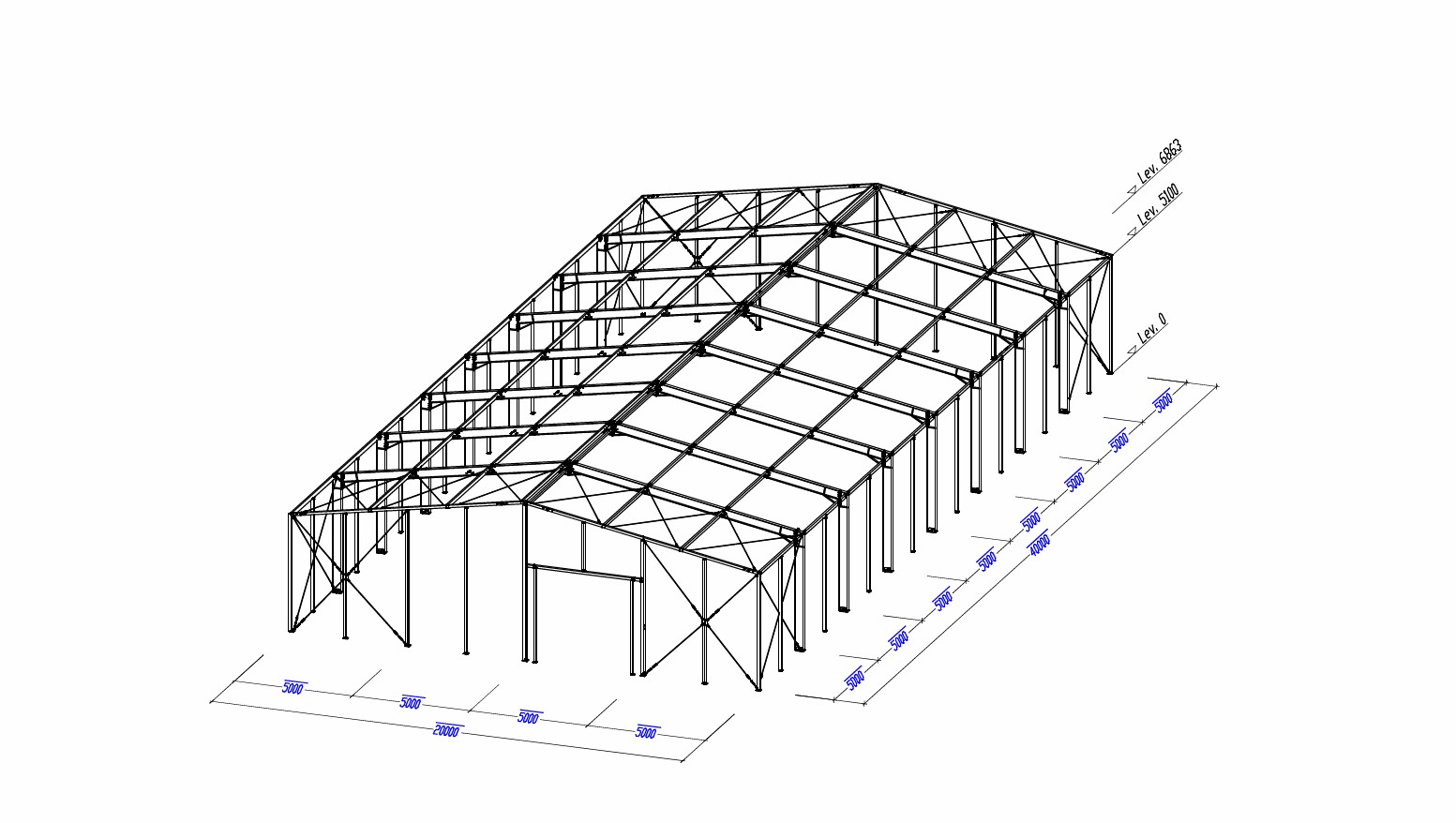 Teräsrunkoinen peltihalli 22 x 44 metriä - 2