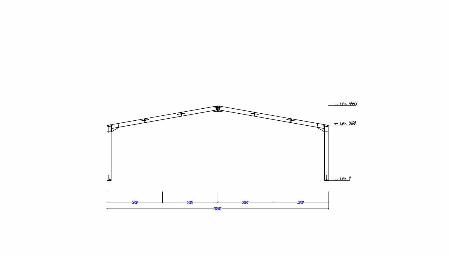 Teräsrunkoinen peltihalli 22 x 44 metriä - 3