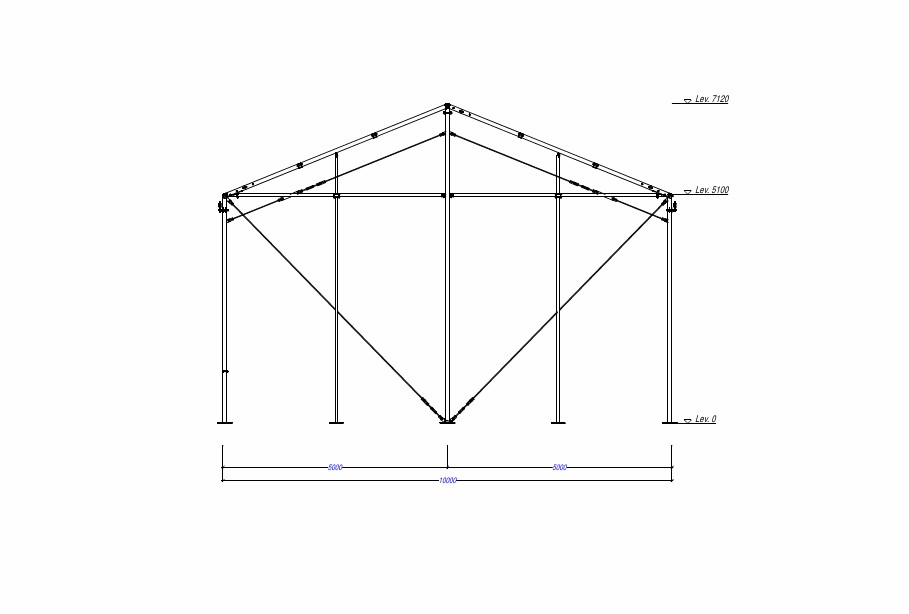 Teräsrunkoinen peltihalli 24 x 66 metriä - 7