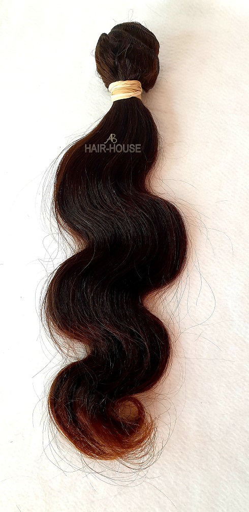 Brown hair, wavy on weft - 2