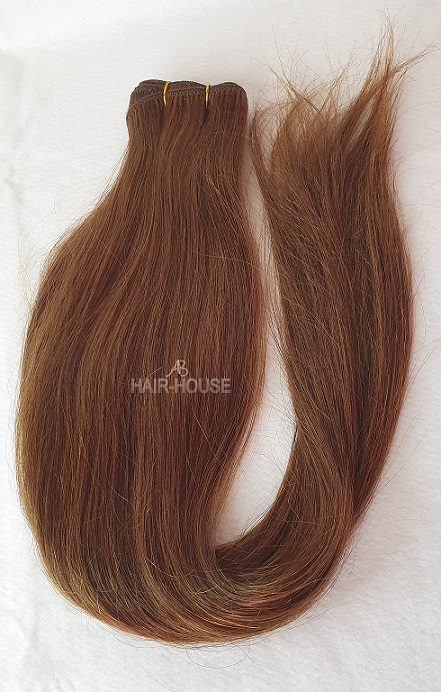 Brown hair, straight on weft