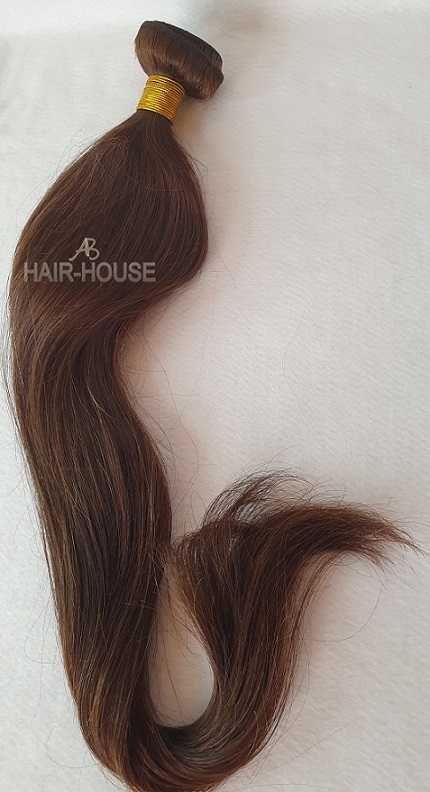 Brown hair, straight on weft - 2