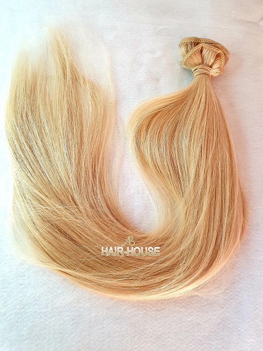 Blonde straight hair on weft, color #613