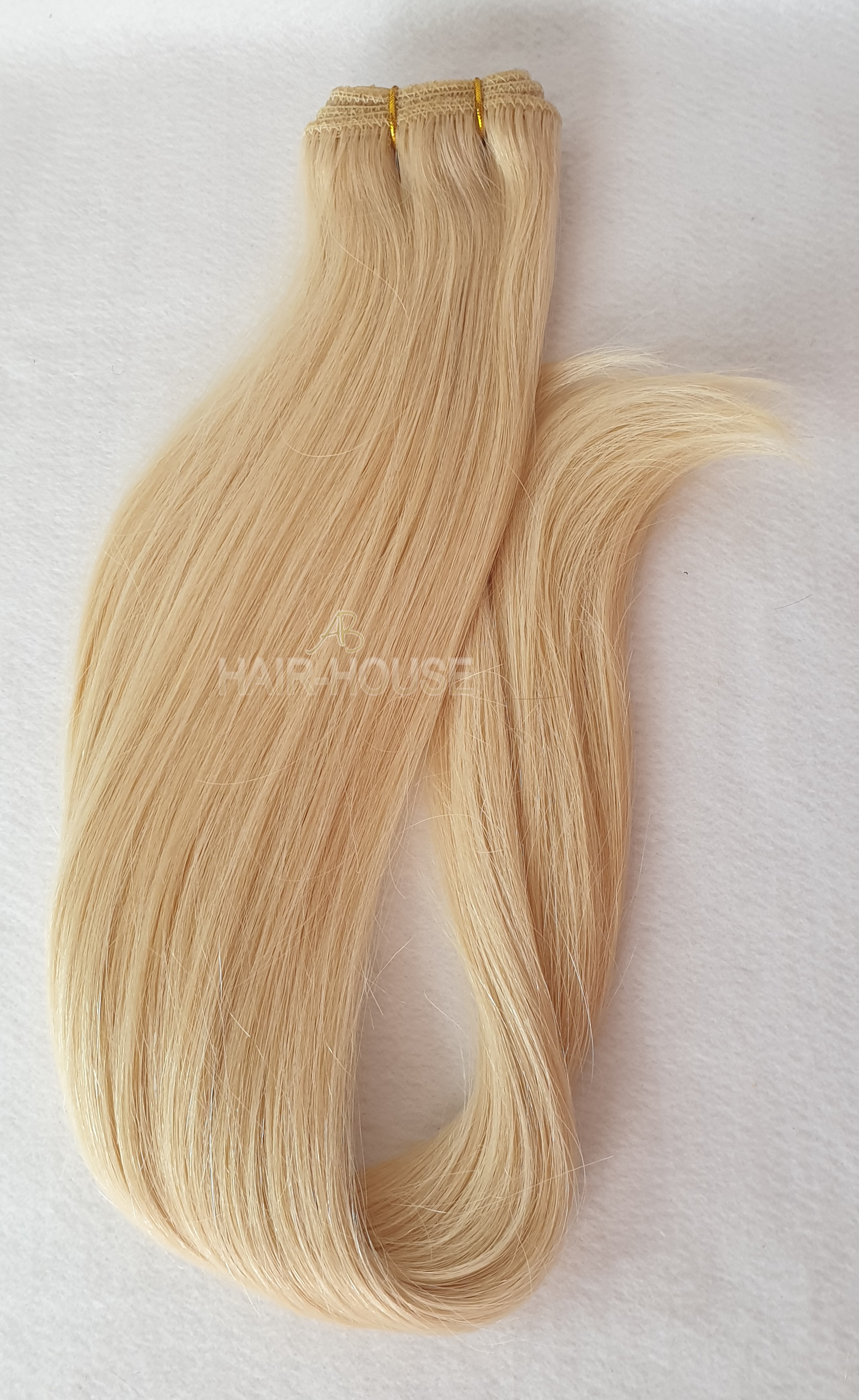 Blonde straight hair on weft, color #613 - 2
