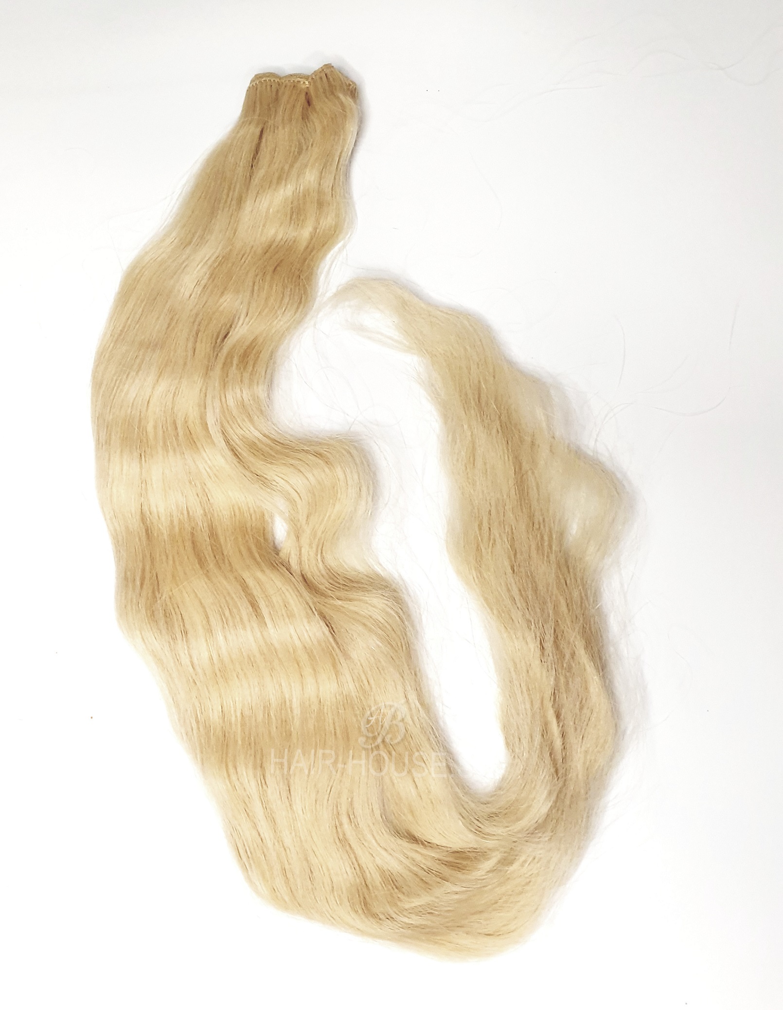 Lyxigt långt Blont vågigt hår på träns, färg #613
