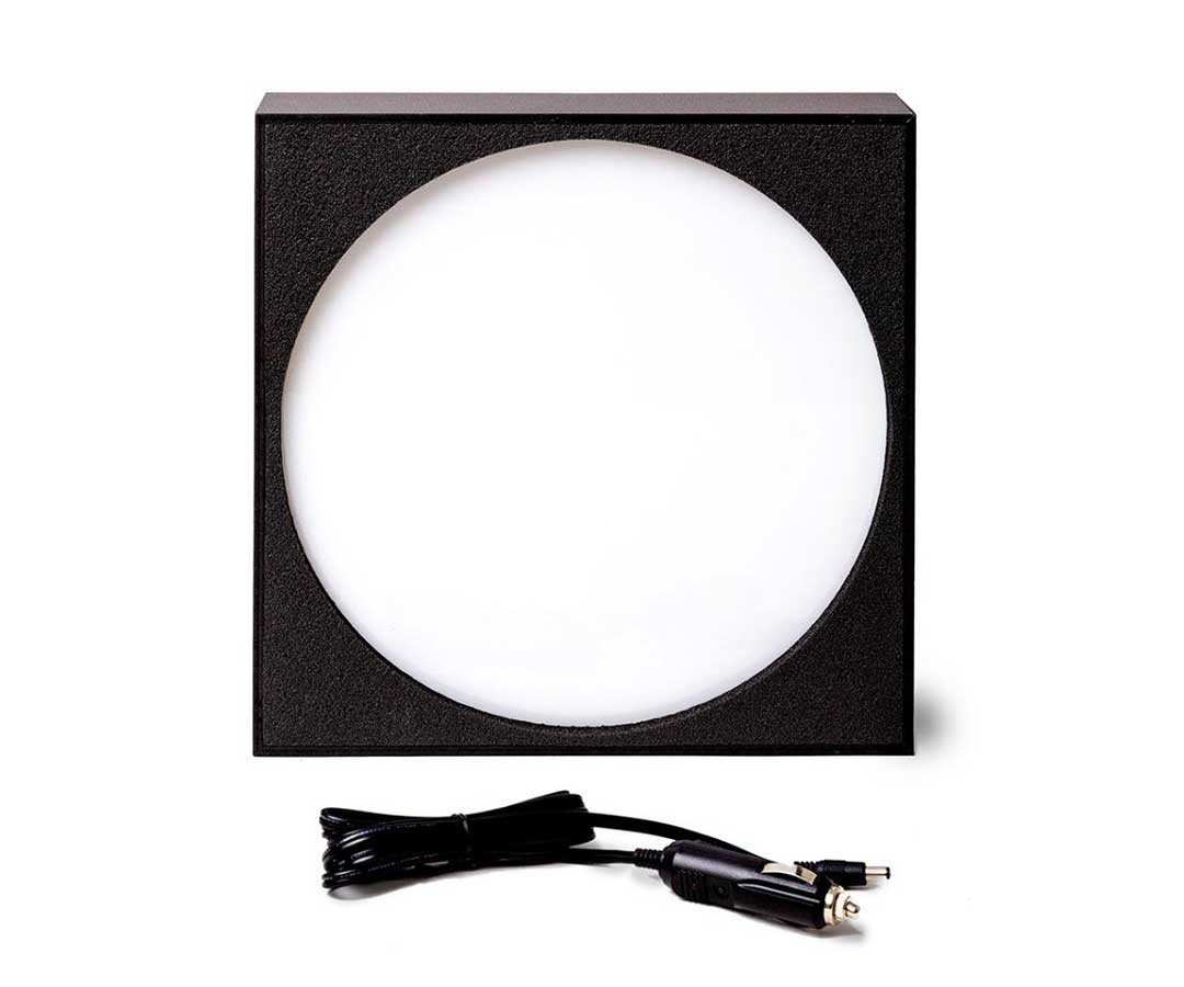 LACERTA FLATFIELD BOX MED LED-BELYSNING OCH DIMMER
