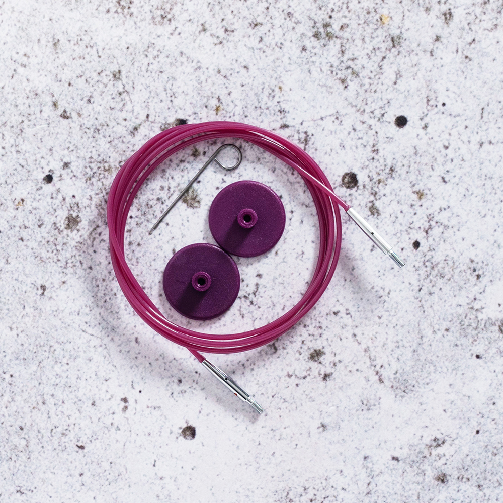 KnitPro Purple Silver kabel - 94 cm (120 cm rundsticka)
