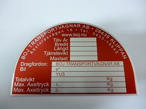 Tillverkningsskylt Boj