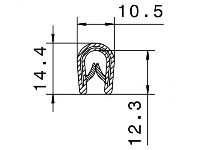 Kantskyddslist 2-4mm svart metervara