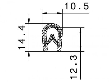 Kantskyddslist 2-4mm svart metervara