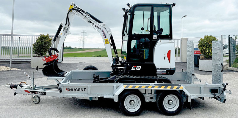 376 x 187 cm - ::: 3500 kg ::: 2- eller 3-axlad ::: Nugent Maskintrailer P3718H/T - 2