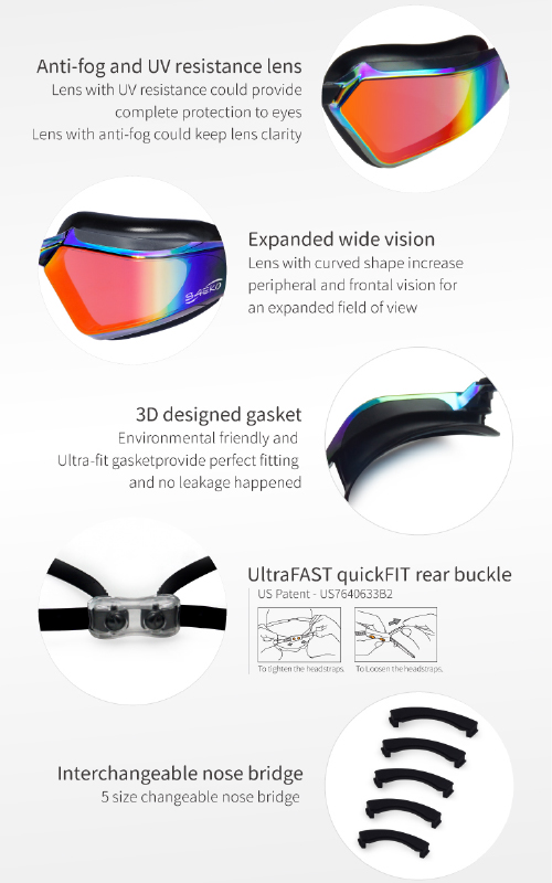 Swimgoggles Phoenix Mirror Lime from Saeko - 5