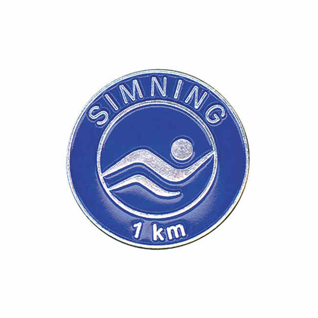 Mileage pin 1 km Swimming pin 