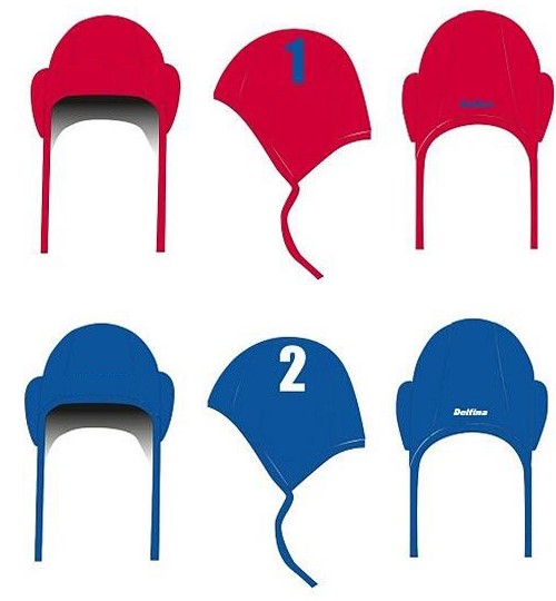 Lane 4 Water Polo Caps Set Blue